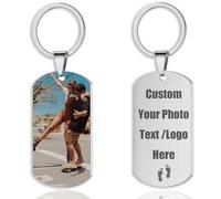 Porte-clés Personnalisé Gravure Laser avec Votre Image - Cadeau Unique pour Anniversaire ou Couple - Porte-clé Photo Personnalisable - Accessoire Clé Idéal Gift