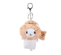 Porte-clés personnalisé Lady Girl Cute PP Cat Taiyaki Porte-clés Animal Pendentif Poupée Détachable Porte-clés Voiture Sac à dos Anneau en métal Anneaux en plastique, blanc, taille unique