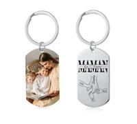 Porte-clés Personnalisé pour Maman, Porte-Clés pour Fête des Mères avec Photo et Noms, Cadeau pour Maman Anniversaire Noël (4 noms)