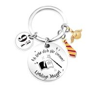 Porte-clés Personnalisé Thème Magique-Ich liebe dich für immer! Lieblings Muggle, Cadeaux Haarry Porte-clés pour Filles Femmes, Porte Clef Harry Gifts 9 3/4, Cadeau Saint-Valentin Personnalisé