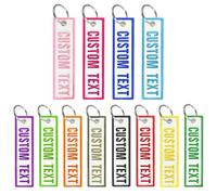 Porte-clés personnalisés, porte-clés moto avec texte/numéro brodé recto verso, porte-clés unisexe personnalisé pour chambres de motards et voitures (Tissu blanc)