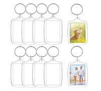 Porte-Clés Photo[8 Pièces], Porte Clef Photo Vierge en Acrylique, Porte Clés Cadres Photo Transparents avec Anneau Brisé, pour Famille, Des couples, DIY Souvenir