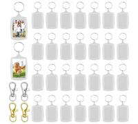 Porte-clés photo en acrylique 30 pièces avec anneau porte-clés image porte-clés transparent cadre photo porte-clés porte-clés porte-clés photo numéro de téléphone 4 x 5,5 cm porte-clés personnalisé,