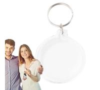 Porte-clés photo en acrylique - Lot de 3 porte-clés vierges transparents à insérer dans une illustration | Porte-clés photo en acrylique transparent, porte-clés photo personnalisable, pendentif de sac