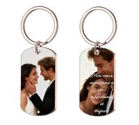 Porte-clés photo personnalisable recto verso - Cadeau familial avec images et inscriptions uniques,Porte clé pour couple,ou papa,Création sur mesure pour ami, famille ou compagnon, médaillon clé
