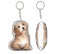 Porte-clés photo personnalisé avec image d'animal de compagnie, chien ou chat, cadeau personnalisé en peluche, claire, General