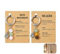 Porte-Clés Pierres Naturelles avec Cartes, Lot de 2 Bijoux de Sac