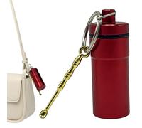 Porte-clés Pilulier - avec Boîte Métallique et Cuillère,Boîte Porte-clés de Poche - pour Bouchons d'Oreilles Femmes Hommes Usage Quotidien Voyage Travail Extérieur Gym Camping