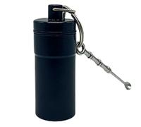 Porte-clés pilulier - avec Boîte Métallique et Cuillère,Étui à médicaments de Voyage pour Sac à main - Pour huile de poisson, bouchon d'oreille, femmes, hommes, usage quotidien, voyage, extérieur, cam