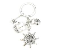 Porte-clés Pirate Cadeau Femme Anniversaire avec Bateau pirate, Gouvernail et Crâne, Porte Clef Voiture et Maison, Cadeau Couple Rigolo, Petit Bonne Fête Maman