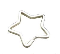 Porte-clés plat en acier inoxydable en forme d'étoile Porte-clés Anneau pour la maison Clé de voiture Accessoires de bricolage Argent 1 pièce Nouveau partagé et populaire Mode