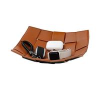 Porte-clés - Plateau de rangement en cuir synthétique - Support compact polyvalent - Géométrie de bureau élégante - Détails d'angle lisses - Placement raffiné des accents d'intérieur - La présentation