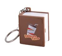 Porte-clés pliable en forme de livre de café, porte-clés pliable en forme de livre de café, jouet sensoriel stéréo pour soulager le stress, porte-clés en trois dimensions, porte-clés mignons pour clés