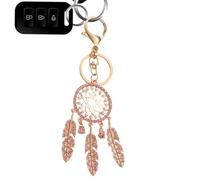 Porte-Clés Plume Attrape-Rêves Sac à Dos Porte-Clés avec Strass Porte-Bonheur Ornement Mignon Plume Charme Décoration Mode, Rose, Refer to description