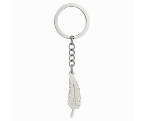 Porte-Clés Plume - Porte légant & Cool en Plume Argentée Ajourée et Charme de Sac pour Femmes, Cadeaux de Porte-Clé Mignons pour Amatrices de Nature, Esprits Libres et Chercheuses Spirituelles