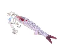 Porte clés poisson 3D réaliste écailles roses décoration créative pour sac pêcheur alliage ABS 13.5cm