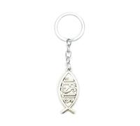 Porte-Clés Poisson Chrétien, Breloque De Sac En Métal, Pendentif, Cadeau D'anniversaire, De Remise De Diplôme, De Pâques, De Noël Ou De Communion