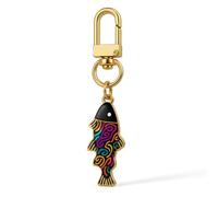 Porte-Clés Poisson - Porte-Clé Chance Breloque de Sac pour Femme avec Fermoir Doré, Cadeaux Porte-Cléf Porte-Bonheur pour Amateurs de Culture & d'Art.