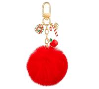 Porte-Clés Pompon, Porte-Clef Pomme de Sac pour Femmes | adeaux de Porte-Clé Mignon avec Pomme et Boîte Cadeau pour tudiants Amis Filles Famille