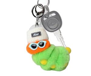 Porte-clés pompon - Porte-clés chenille à pompon avec lunettes de soleil et bonnet d'hiver | Pendentif de en peluche de dessin animé mignon de porte-clés de chenille anti-perdue pour des femmes