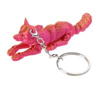Porte-clés portable avec motif loup - Accessoire de mode pour les amateurs d'animaux et les chercheurs de cadeaux uniques, Rouge/or, taille unique