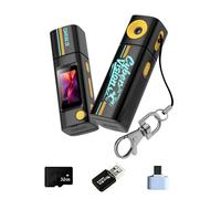 Porte-clés portable avec objectif rotatif pour caméra espion 2K 32 Go de stockage et lecteur de cartes pour Vlog Outdoor et Snapshots Caméra espion