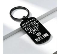 Porte-clés portable en acier inoxydable pour entraînement à code morse CW pour débutants (monocarré noir)