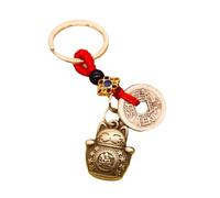 Porte-clés Portable En Imitation Laiton Léger Finition En Laiton Accessoire De Charme Avec Motifs De Chats Pour Un Usage Quotidien Du Nouvel An