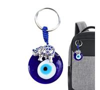 Porte-clés porte-bonheur, porte-clés yeux bleus - Porte-clés durable avec yeux bleus, symbole de chance pour porte-clés de voiture, éléphant, Siehe Beschreibung