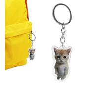 Porte-clés - Porte-clés chat Banana Meow Doll - Crochets de clé de chat mignon 2D en acrylique pour sac à main, fourre-tout, sac à dos, accessoires mignons pour femmes hommes