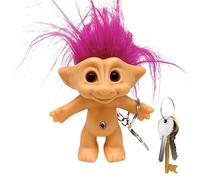 Porte-clés, porte-clés mignon, Troll Dolls Porte-clés | Porte-clés Figurine de cheveux de couleur folle de 10cm, jouet mignon de charme de sac à main de sac de bande