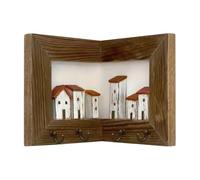 Porte-clés - Porte-clés mural 3D | Rustic Wooden Decorative Keys Rack Organizer, Entryway Foyer Hallway Kitchen Mudroom Garage Office Home Storage For Keys, Leash, Accessories, Daily Essentials