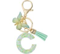 Porte-Clés, Porte-Clés Pour Filles, Pendentif De Clé Lettre C, Porte-Clés Papillon Avec Lettres Initiales, Cadeau De Porte-Clés Pour Femmes, Vert Clair