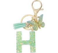 Porte-Clés, Porte-Clés Pour Filles, Pendentif De Clé Lettre H, Porte-Clés Papillon Avec Lettres Initiales, Cadeau De Porte-Clés Pour Femmes, Vert Clair