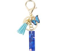 Porte-Clés, Porte-Clés Pour Filles, Pendentif De Clé Lettre I, Porte-Clés Papillon Avec Lettres Initiales, Cadeau De Porte-Clés Pour Femmes, Bleu