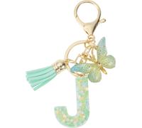 Porte-Clés, Porte-Clés Pour Filles, Pendentif De Clé Lettre J, Porte-Clés Papillon Avec Lettres Initiales, Cadeau De Porte-Clés Pour Femmes, Vert Clair
