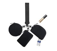 Porte-clés, porte-monnaie de poignet, porte-clés de portefeuille avec trois fermetures éclair au poignet - Porte-clé porte-monnaie avec fermeture éclair sur tout le pourtour, petit Ge portable, Noir ,