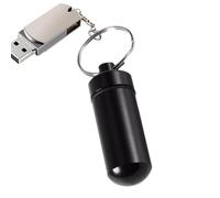 Porte-clés Porte-pilule - Métal, Organisateur De Médicaments, Bonne Étanchéité | Matériau Sûr, Étuis À Pilules, Bouteille De Médicaments À Clip Portable Pour Poche De Sac À Main De Voyage D