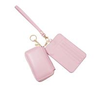 Porte-clés portefeuille amovible double pochettes avec dragonne porte-cartes, mini fermeture éclair autour du petit porte-monnaie, porte-cartes, porte-clés, b, Beauté de masse