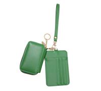 Porte-clés portefeuille avec fermeture éclair autour du poignet - Double pochettes détachables - Porte-cartes portable, vert foncé, Beauté de masse