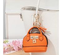 Porte-clés portefeuille mini dôme multicolore vibrant, détail de verrou à franges, pochette de rangement pour micro-écouteurs et pièces de monnaie, pendentif porte-clés charmant, décoration de sac mig