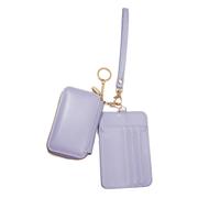 Porte-clés portefeuille zippé autour du bracelet,-Taro violet