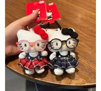 Porte-clés Poupée Anime Sanrio Hello Kitty, Mignon Porte-clés Chat Kt avec Lunettes de Soleil Tendance, Jouet en Peluche pour Sac à Dos, Cadeaux d'Anniversaire pour Filles D