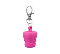 Porte-clés pour baume à lèvres - Couronne rouge rose | Couvercle de rouge à lèvres unique texture en silicone pour les déplacements ou les fêtes