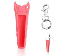 Porte-Clés pour Baume à Lèvres, Étui de Protection Portable en Silicone avec Porte-Clés Compatible avec Summer Fridays Pink Sugar (Sucre Rose Couleur Pure)