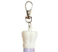 Porte-clés pour baume à lèvres - Manchon chapstik en silicone avec style couronne | 3,86 x 2,5 cm - Joli étui anti-perte pour brillant à lèvres | Cadeau pour adolescentes et femmes - Violet ou blanc