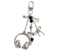 Porte-clés Pour Casque De Musique - Pendentif Acrylique En De Zinc De 11 Cm | Porte-clés À Nœud Élégant Pour Sac À Dos | Accessoire Fonctionnel Et Cadeau Pour Les Amateurs De Musique, Adolesce