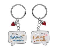 Porte-clés pour Deux, Vous êtes ma Personne préférée : Deux Porte-clés avec Breloques en métal et Impression de Motif