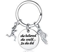 Porte-clés pour Femme avec Inscription She Believed She Could So She Did, to Runner, Taille Unique