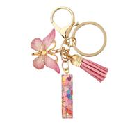 Porte-clés pour femme pour e voiture - Porte-clés de voiture avec lettre initiale - avec papillon, porte-clés de voiture avec pendentif pour sac à main